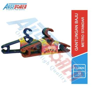 Gantungan Baju Metro Jumbo [1 Lusin/12 Pcs] / Hanger Pakaian Anak Multifungsi / Anger Plastik Murah 