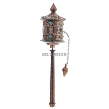 Tibet Nepal Prayer Wheel Tongkat Roda Putar Doa Meditasi Budha Budhist
