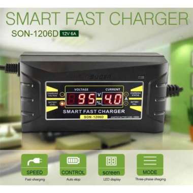 Taffware Charger Aki Mobil Smart Battery Charger 12V6A - SON-1206D Hitam