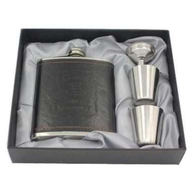 Botol Kopi | Minum | Botol Bir Hip Flask Stainless Steel Leather