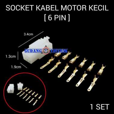 Socket Kabel Motor Socket Scun Connector Cable 6 Pin Kecil