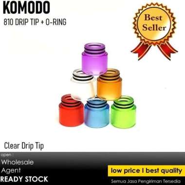 Komodo Drip Tip 810 + O-Ring Clear Series 100% Authentic / Komodo 810 PURPLE