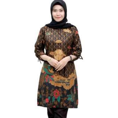 BATIK PUTRA BUNGSU Mega Mendung Merak Jogja Solo Batik Tunic Wanita M BROWN