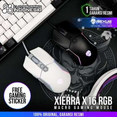 Rexus Xierra X16 RGB - X 16 X-16 Macro Gaming Mouse Putih