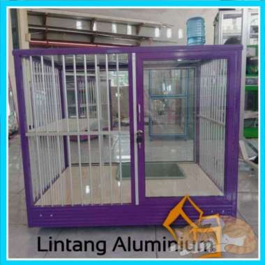 Kandang Kucing Aluminium//Minimalis ungu kaca