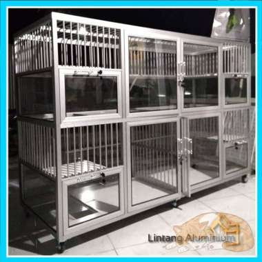 Kandang Kucing, hewan, Aluminium 4pintu