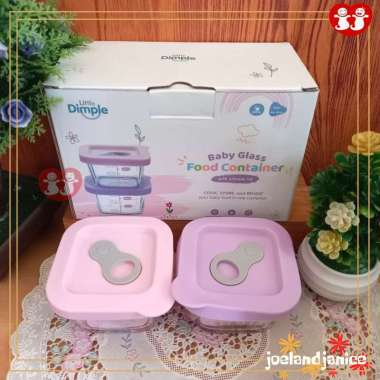Little Dimple Mini Square Food Container - PINK PURPLE 1 BOX
