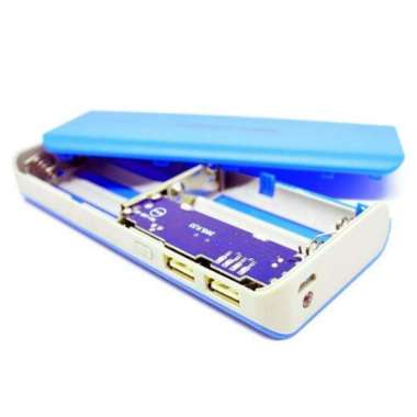 DIY Modul Mesin Powerbank Power Bank Case Casing 2 port 5 slot x18650 Biru