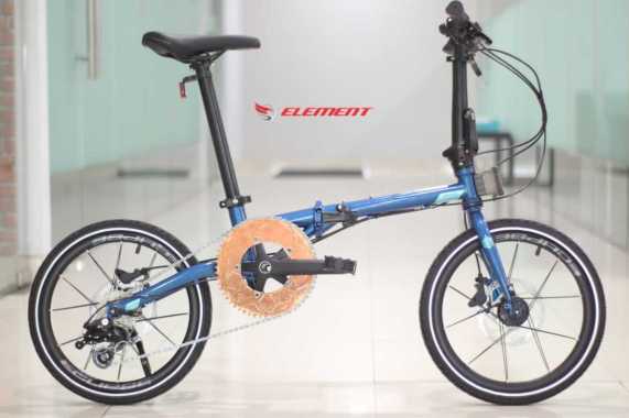 Sepeda Lipat Element Troy 10 Speed New 2022 16 Inch Garansi SNI Blue