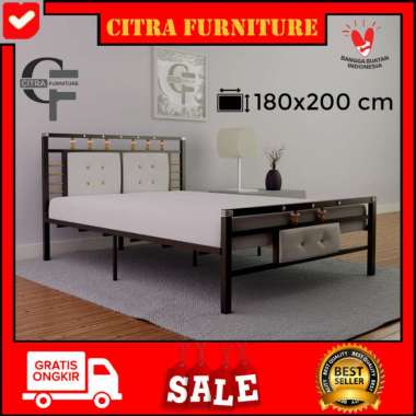 Ranjang Besi Minimalis |Dipan Besi |Rangka Tempat Tidur Springbed 180