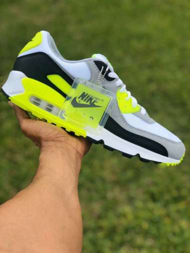 lime green and black air max 90