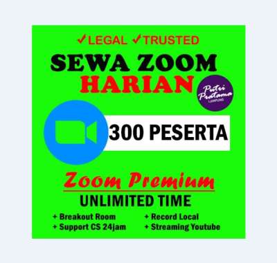 Jasa Layanan Sewa Zoom Meeting Harian sehari 300 Perserta Partisipant Pro Buseness Bisnis - Upgrade Perpanjang Sewa akun 1 hari Zoom Meeting