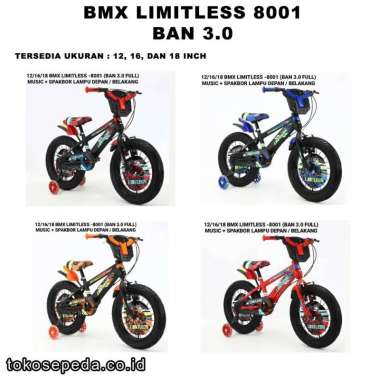 SEPEDA BMX 18 INCH LIMITLESS 8001 BAN 3.0