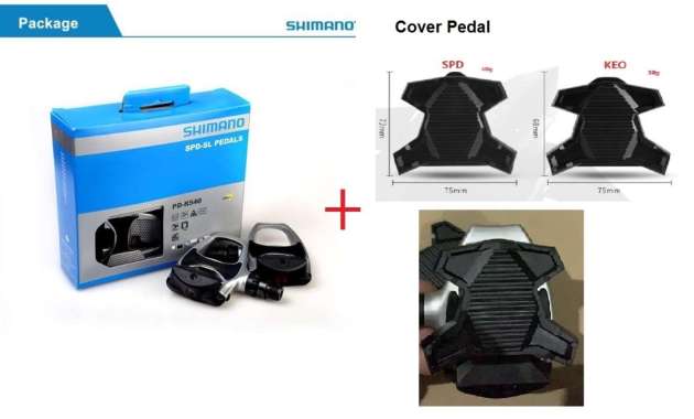 Pedal Cleat Sepeda Shimano PD R540 R540+COVERPEDAL