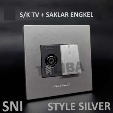 stop kontak tv + saklar engkel /stopkontak antena silver panasonic sni