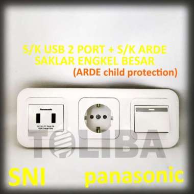 stop kontak usb charge hp stopkontak cp +saklar engkel besar panasonic
