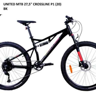 Sepeda MTB 27,5" United Crossline P1 Hitam