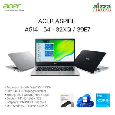 LAPTOP ACER A514-54-32XQ / 39E7 i3 1115G4 4GB 512GB SSD 14" W11 OHS21