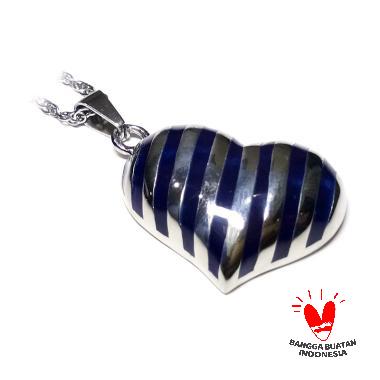 Vee Titanium Batu Giok Biru Kehitaman Love Liontin Terapi Kesehatan  Biru