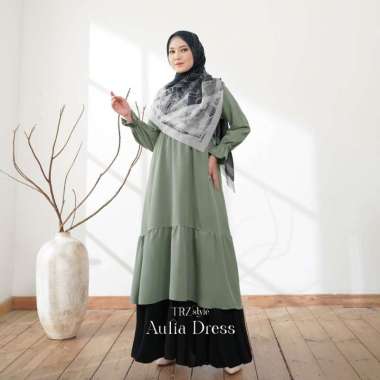 Midi Dress Aulia Nude TRZ/Midi Dress Ruffle Korea/ Atasan Dress Wanita/ Midi Dress Rayon Polos/ Midi