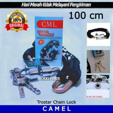 GEMBOK RANTAI RUMAH PAGAR MOTOR SEPEDA KUNCI RANTAI CAMEL 60/80/100CM 100 cm