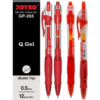 GEL PEN / PULPEN / PENA JOYKO GP-265 MERAH 0.5 mm / 1 BOX 12 PCS