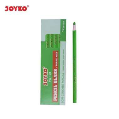 Pencil Glass Pensil Kaca Warna Hijau Joyko PG-100 Green 1 Box 12 Pcs