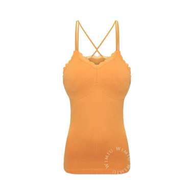 Wimiu Tank Top Tanktop Singlet Wanita Tali Spaghetti Strap 001456 Orange