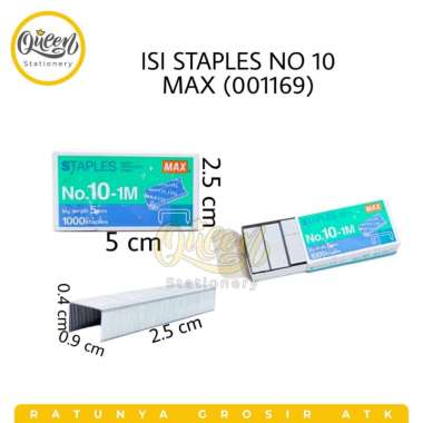 1 KOTAK KECIL ISI STAPLES NO 10 MAX / ISI STAPLES KECIL / ISI STAPLER (001169) 001169