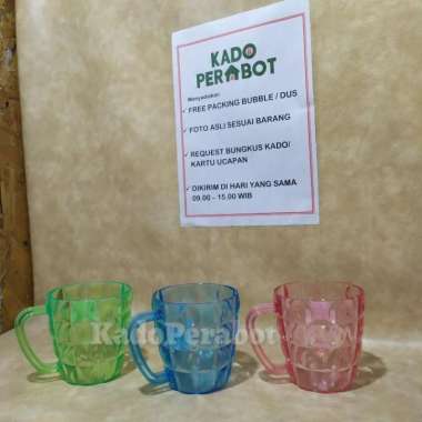 Gelas Mika Bola Kristal Warna Warni-mug warna warni-gelas mika cantik