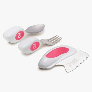 doddl Chldrens Spoon, Fork & Knife Set - Magenta