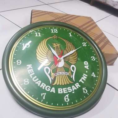 Jam Dinding TNI AD Hijau|Jam Dinding TNI AD dasar hijau|Jam TNI AD
