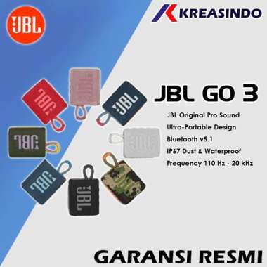 JBL GO3 / GO 3 Portable Bluetooth Wireless Speaker Original Garansi Resmi Yellow