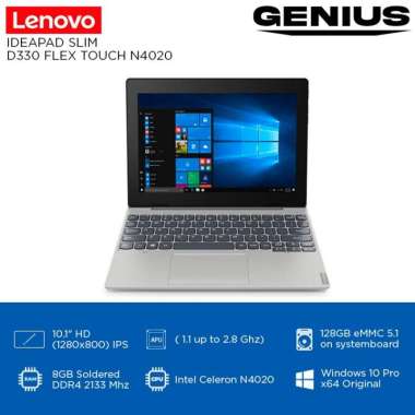 LENOVO SLIM D330 FLEX TOUCH - N4020 8GB 128GB W10PRO 10.1 GREY