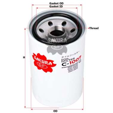 SAKURA C-1304 OIL FILTER FOR RANGER HO7D, HO7CT, RK, LOHAN / FM 260EURO I, SG, RG, FM173