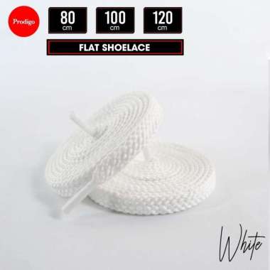 Tali Sepatu Lilin Gepeng Bulat Pipih Hitam Putih Prodigo Wax Shoelace Gepeng Putih 100cm WAX