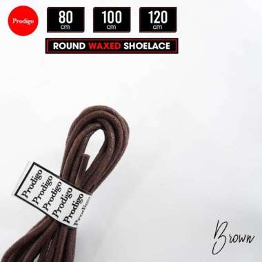 Tali Sepatu Lilin Gepeng Bulat Pipih Hitam Putih Prodigo Wax Shoelace Bulat Coklat 120cm WAX