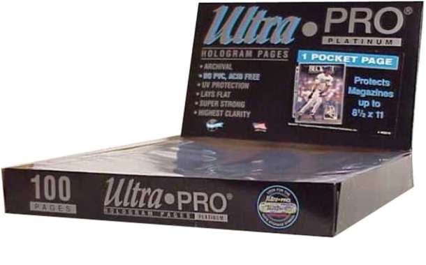 Ultra Pro 1 Pocket Platinum Page with 8-1/2" X 11" Pocket (100 Pages)