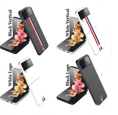 Case Samsung Galaxy Z Flip 3 FLIP3 Ultra Thin Stripe Casing Black Logo