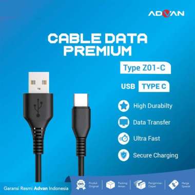 Advan Premium Kabel Charger dan Data USB Handphone HP Garansi 12 bulan Type C