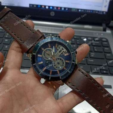 Jam Tangan Kulit Pria Alexandre Christie AC6527 AC 6527 Silver Blue