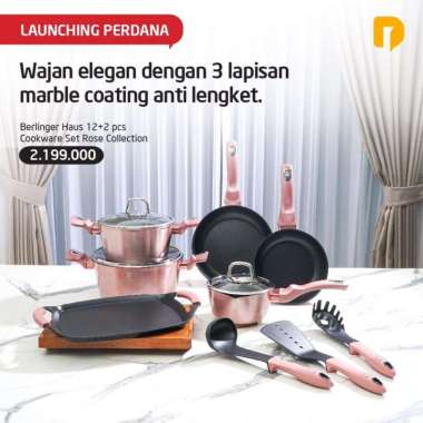 Berlinger Haus Cookware Set Panci Wajan anti lengket Marble Coating