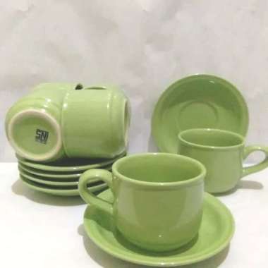 Cangkir Set / Cangkir Teh / Cangkir Kopi Nikura Set Isi 12 Pcs - Hijau 100 % ORIGINAL Multicolor