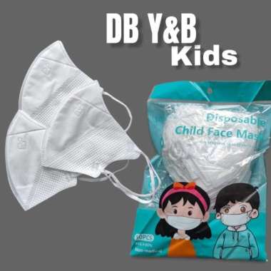 MASKER ANAK Y&B CARE DUCKBILL PUTIH POLOS 1 BOX ISI 50PCS DISPOSABLE C