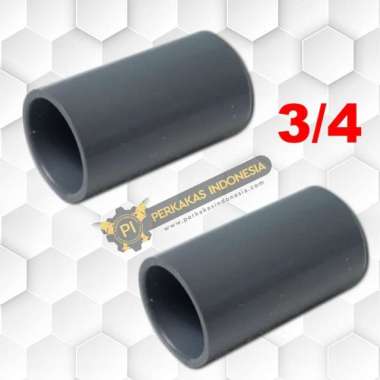 Sambungan Pipa Lurus Socket PVC 3-4 Inch Alat Penyambung Pipa Plastik Model Panjang Soket Sambung Pi