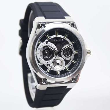 Police PEWJQ2203201 Sport Jam Tangan Pria Rubber Strap Silver Black