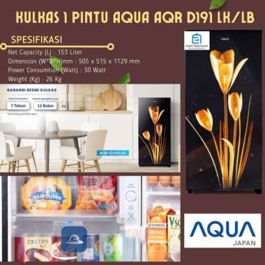 Kulkas 1 Pintu Aqua D191 LK/LB