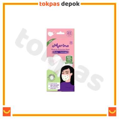 Marina Masker Medis Headloop 3 ply Motif Bunga 5 pcs Disposable