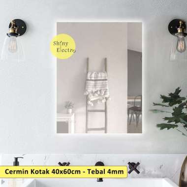 Cermin 40x60cm Tebal 4mm Wastafel / Kamar Mandi / Hotel / Kaca Make Up 40x60cm