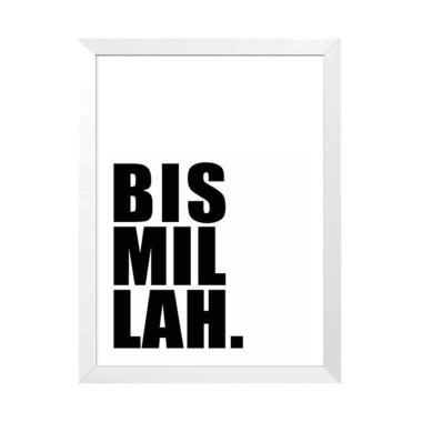 Poster Islami - Bismillah - Hiasan Dinding Inspiratif WHITE